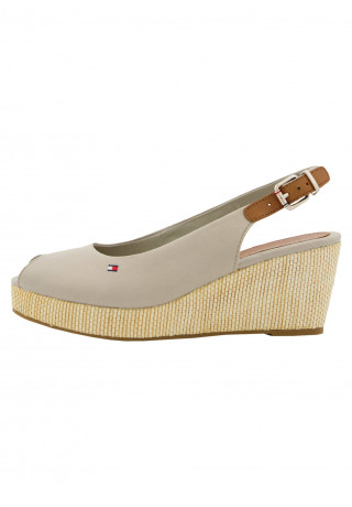 Tommy Hilfiger ICONIC ELBA SLING BACK WEDGE Platform sandals taupe ICONIC ELBA SLING BACK WEDGE Сандалии на платформе серо-коричневый