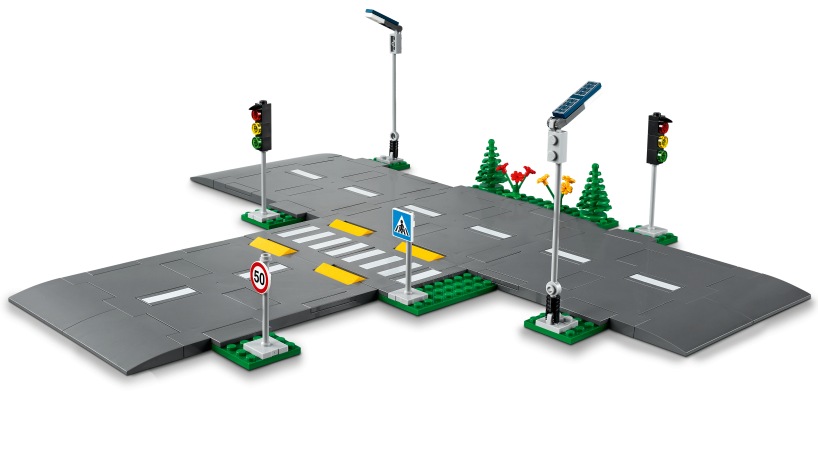 Lego Strassenkreuzung mit Ampeln Перекрёсток со светофором