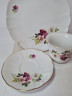 Чайное трио винтажное Winterling Schwarzenbach Bavaria, белый фарфор с ярким цветочным декором и позолоченным ободком, Германия, 1960-70гг.