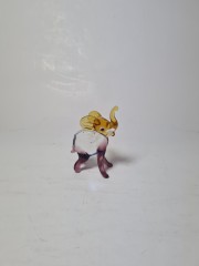 Винтажная стеклянная фигурка "Оранжевый слоник", 4см х 6см, Германия, 1960-70гг.