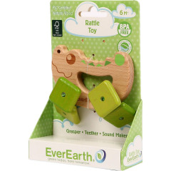 EverEarth Krokodil-Rassel aus Holz деревянная погремушка в виде крокодила