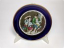 Lindner Kueps Bavaria Kobalt, Линднер Купс Бавария Коллекционная кобальтовая тарелка "Мальчики, поедающие виноград и дыню" 19см х 2см