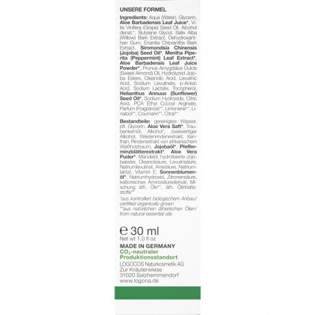 Logona Mattierendes Feuchtigkeitsfluid Bio-Minze & Salicylsaure aus der Weidenrinde  Матирующий увлажняющий флюид с органической мятой и салициловой кислотой из коры ивы