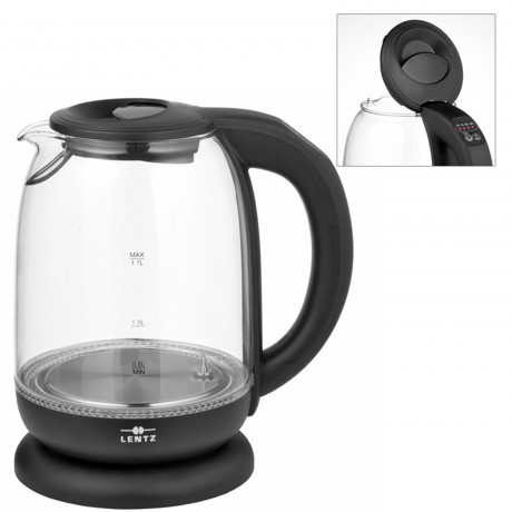 Lentz Lentz Wasserkocher Wasserkocher 1,7 Liter Glas Schwarz, 1.7 l Чайник Lentz чайник 1,7 л стекло черный, 1,7 л