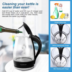 Aigostar Aigostar Wasserkocher Boro-Silikatglas, 1,7 l, 2200,00 W, Abschaltautomatik, Uberhitzungsschutz  Trockenkochschutz  Чайник Айгостар боросиликатное стекло, 1,7 л, 2200,00 Вт, автоматическое отключение, защита от перегрева, защита от выкипания