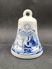 Колокольчик винтажный Delfts Holland "Зима", фарфор, 10 х 7 см, Голландия, 1992 год.