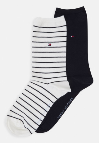 Tommy Hilfiger WOMEN SOCK SMALL STRIPE 2 PACK Socks off-white ЖЕНСКИЕ НОСКИ С МАЛЕНЬКИМИ ПОЛОСКАМИ, 2 УПАКОВКИ Носки от белого