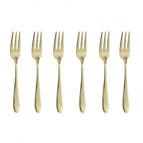 Sambonet Sambonet Velvet - Edelstahl / PVD champagnerfarben Kuchengabel Set 6-tlg. Sambonet Velvet - набор вилок для торта цвета шампанского из нержавеющей стали / PVD, 6 шт.