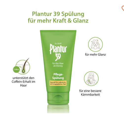 Plantur 39 Pflege Spulung color, Укрепляющий Кондиционер для окрашенных и ломких волос, 150 мл
