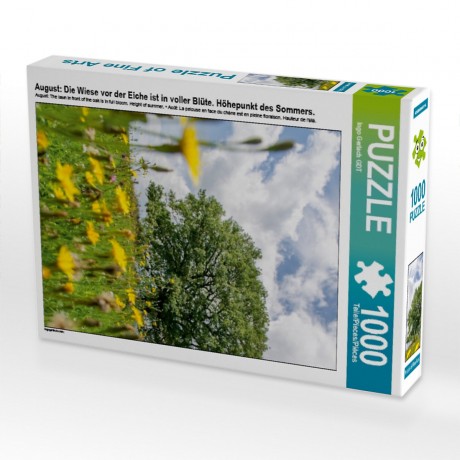 CALVENDO Puzzle CALVENDO Puzzle August: Die Wiese vor der Eiche ist in voller Blute. Hohepunkt des Sommers. Пазл CALVENDO Пазл Август: Луг перед дубом в полном цвету. пик лета.