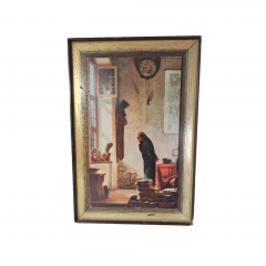 Картина винтажная "В квартире" Spitzweg, деревянная рама, 34,5 x 23,5 см, Германия, 1960-70гг.