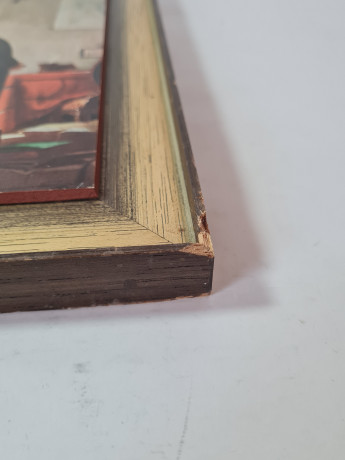 Картина винтажная "В квартире" Spitzweg, деревянная рама, 34,5 x 23,5 см, Германия, 1960-70гг.