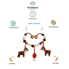 SindiBaba® Kinderwagenkette Reh AUDREY gehakelt mit Rasseln Коляска-цепочка олень ОДРИ связана крючком с погремушками