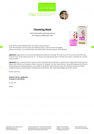 Krauterhaus Sanct Bernhardt Face packs – Combination package, 60 мл