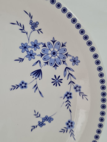 Чайное трио винтажное Seltmann Weiden Bavaria в бело-синих тонах, фарфор, Германия, 1960-70гг.