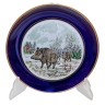 Lindner Kueps Bavaria Kobalt, Линднер Купс Бавария Коллекционная кобальтовая тарелка "Кабаны" 19см х 2см 1