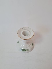 Seltmann Weiden Bavaria Подсвечник белый с зеленым цветочным узором, 9см х 9см, Германия, 1960-70гг.