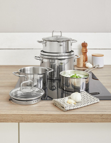 Elo Elo Topfset 4-tlg. SMART STEAM silber Набор горшков Эло, 4 шт. УМНЫЙ ПАР