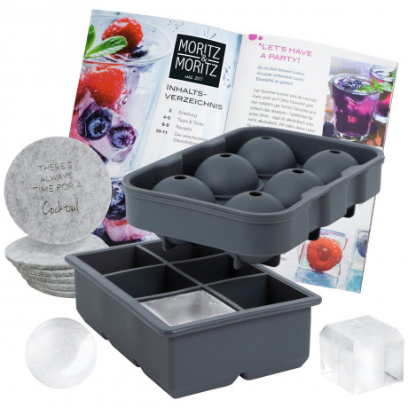 Moritz & Moritz Moritz & Moritz Eiswucrfelform eckig und rund  grau Формы для кубиков льда Moritz &amp; Moritz квадратные и круглые.