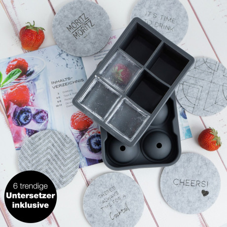 Moritz & Moritz Moritz & Moritz Eiswucrfelform eckig und rund  grau Формы для кубиков льда Moritz &amp; Moritz квадратные и круглые.