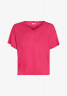 Tommy Hilfiger V NECK RELAXED FIT  Basic T-shirt bright cerise pink V NECK RELAXED FIT Базовая футболка ярко-вишнево-розовый