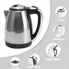 PRANITE PRANITE Wasserkocher Wasserkocher Edelstahl 2L, 2000W elektrischer Wasserkocher, 2 l, 2000,00 W, Automatische Schliessen Kochen Trocken Schutz Doppel Schicht Teekanne  Чайник PRANITE Чайник из нержавеющей стали, 2 л, 2000 Вт Электрический чайник, 