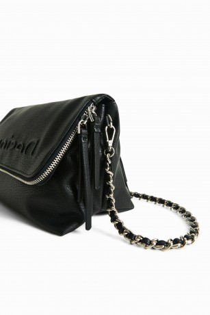 Desigual Umhangetasche Logo Cумка на цепочке и с текстильным ремнем через плечо, черная