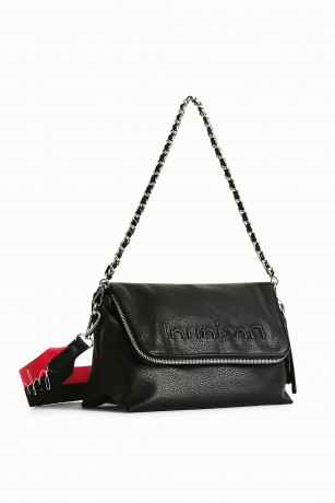 Desigual Umhangetasche Logo Cумка на цепочке и с текстильным ремнем через плечо, черная