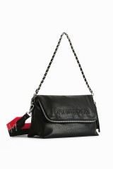 Desigual Umhangetasche Logo Cумка на цепочке и с текстильным ремнем через плечо, черная