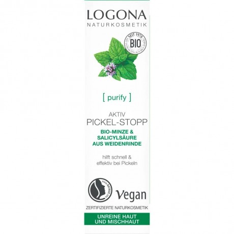 Logona Aktiv Pickel-Stopp Bio-Minze & Salicylsaure aus der Weidenrinde  Active Pimple Stop Органическая мята и салициловая кислота из коры ивы