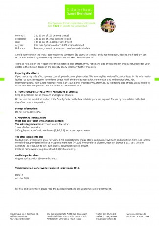 Krauterhaus Sanct Bernhardt Bile-Dragee with Artichoke 150 Dragees, Драже с артишоком для облегчения проблем с пищеварением, 150 шт