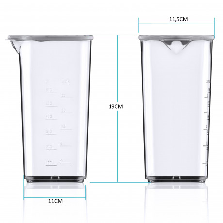 Arendo Arendo Stabmixer, 1000 W, Edelstahl Purierstab mit Messbecher, Handmixer, stufenlose Regelung, Mixfuss lasst sich leicht abnehmen und ist spulmaschinenfest  Ручной блендер Arendo, 1000 Вт, стержень для пюре из нержавеющей стали с мерным стаканом, р