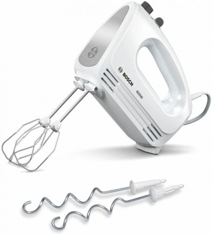 BOSCH BOSCH Handmixer CleverMixx MFQ24200, 400 W, inkl. Edelstahl-Tubobesen, Edelstahl-Knethaken, leicht und ergonomisch  Ручной миксер BOSCH CleverMixx MFQ24200, 400 Вт, включая венчик из нержавеющей стали, крюк для теста из нержавеющей стали, легкий и э