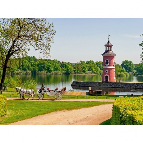 CALVENDO Puzzle CALVENDO Puzzle Der Leuchtturm am Grossteich in Moritzburg Пазл CALVENDO Puzzle Маяк у большого пруда в Морицбурге