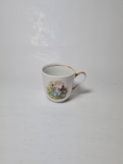 Bareuther Waldsassen Bavaria Чайная чашка с позолоченной ручкой "Признание в любви", 7см x 5.5см, Германия, 1960-70гг.