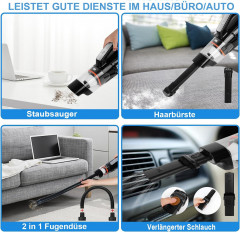 Mutoy Mutoy Akku-Handstaubsauger Akku-Handstaubsauger,10000Pa Handstaubsauger,Kabellos Autostaubsauger, mit wiederaufladbarer 2000mAh Batterie und Hepa-Filter, 3x2000mAh wiederaufladbare,Nass/Trocken,mit Waschbar HEPA-Filter  Беспроводной ручной пылесос M