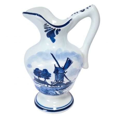 DELFTS HOLLAND Ваза дельфийский фарфор "Мельница", 12см, Голландия, 1960-70гг.