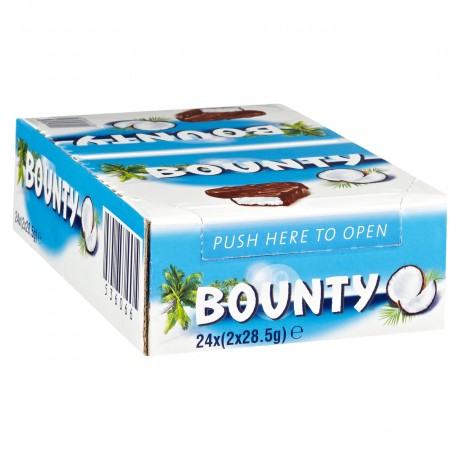 Bounty (Баунти) SchokoRiegel Шоколадные батончики с молочным шоколадом 36% и кокосом, Упаковка 24 шт. x 57 г