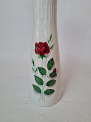 Ваза винтажная Z&amp;Co Tirschenreuth Bavaria с красной розой, фарфор, 27 см, Германия, 1960-70гг.