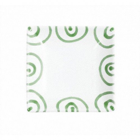 Gmundner Keramik Gmundner Keramik Grungeflammt Snackschale 11x11x2,8 cm Керамическая чаша Gmundner с зеленым пламенем 11x11x2,8 см