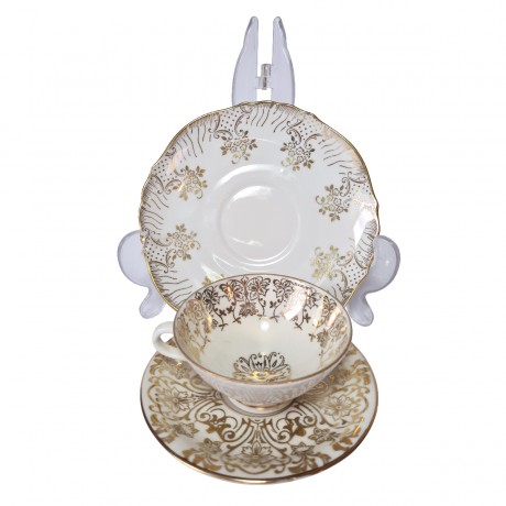 Porzellanfabrik Gareis, Kühnl & Co (GKC), ГКС Фарфоровое чайное трио с позолотой, Германия 1960г.