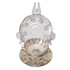 Porzellanfabrik Gareis, Kühnl &amp; Co (GKC), ГКС Фарфоровое чайное трио с позолотой, Германия 1960г.