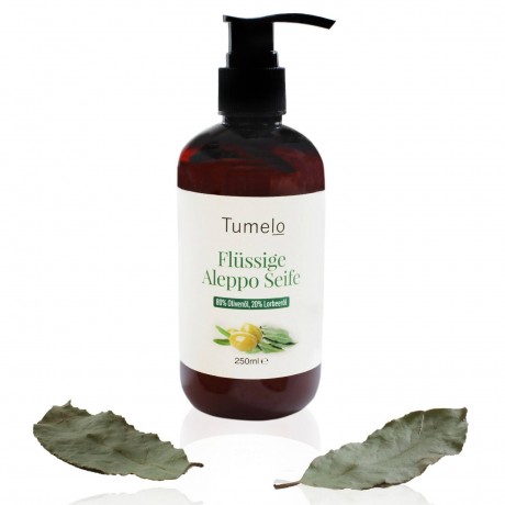 Tumelo Original Aleppo Seife Flussig 80% Olivenol, 20% Lorbeerol Olivenolseife Naturseife Оригинальное жидкое мыло Aleppo 80% оливковое масло, 20% лавровое масло мыло с оливковым маслом, натуральное мыло