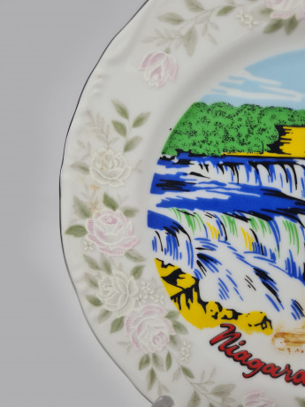 Scheffield Japan Classic Фарфоровая декоративная тарелка "Ниагарский водопад", 16 см, Япония, 1960-70гг.