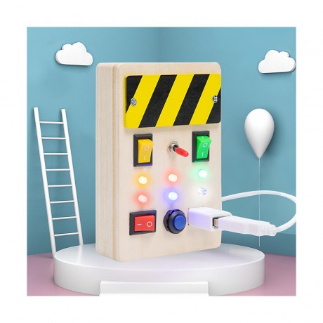 Vetaka Montessori Holzspielzeug An\/Aus Schalter fur Kinder Деревянная игрушка Монтессори с выключателем для детей.