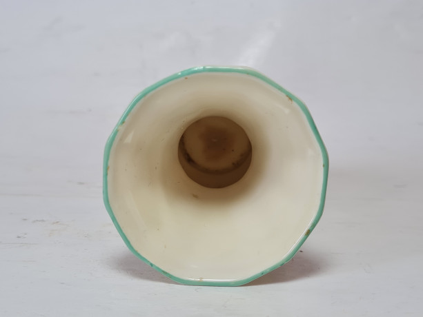 Thuringen Вазочки с цветочным рисунком и желто-голубым ободком, 2 шт, 8 x 5,5 см, Германия, 1960-70гг.