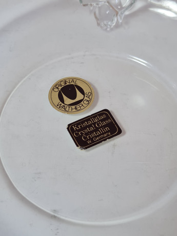 Original Walther Glas Набор хрустальных тарелок, 7 шт.,18 x 3,5 см, Германия, 1960-70гг.