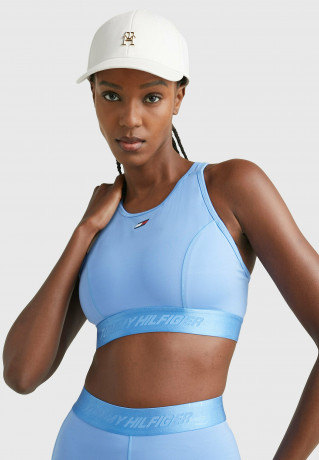 Tommy Hilfiger ESSENTIAL RACERBACK Medium support sports bra hydrangea blue ESSENTIAL RACERBACK Спортивный бюстгальтер со средней поддержкой гортензия синяя