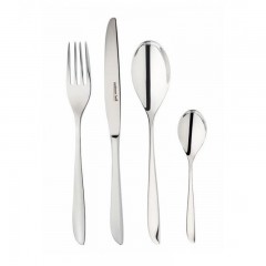 Sambonet Sambonet Leaf Edelstahl 18/10 - poliert Besteckset 24-tlg. poliert Vollheft / Monoblock Sambonet Leaf нержавеющая сталь 18/10 - полированный набор столовых приборов 24 предм. полированная цельная ручка / моноблок