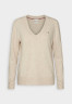 Tommy Hilfiger V NECK Jumper white dove heather V-образный вырез джемперы белый голубь вереск